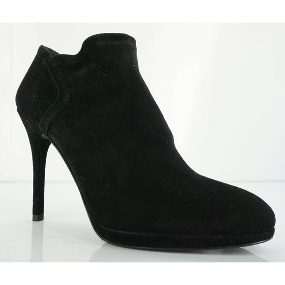 Stuart Weitzman Bluster Black Suede Ankle Booties High Heels - Picture 10 of 10